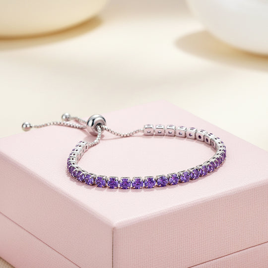 Bolo Tennis Bracelet | White Gold | Diamond Simulant | Luxe6520 - Bracelet | Singapore Jewellery, Wedding Rings &amp; Gifts | Same Day Delivery | Tiara.com.sg