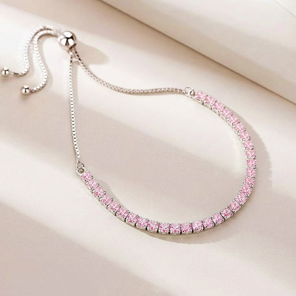 Bolo Tennis Bracelet | White Gold | Diamond Simulant | Luxe6520 - Bracelet | Singapore Jewellery, Wedding Rings &amp; Gifts | Same Day Delivery | Tiara.com.sg