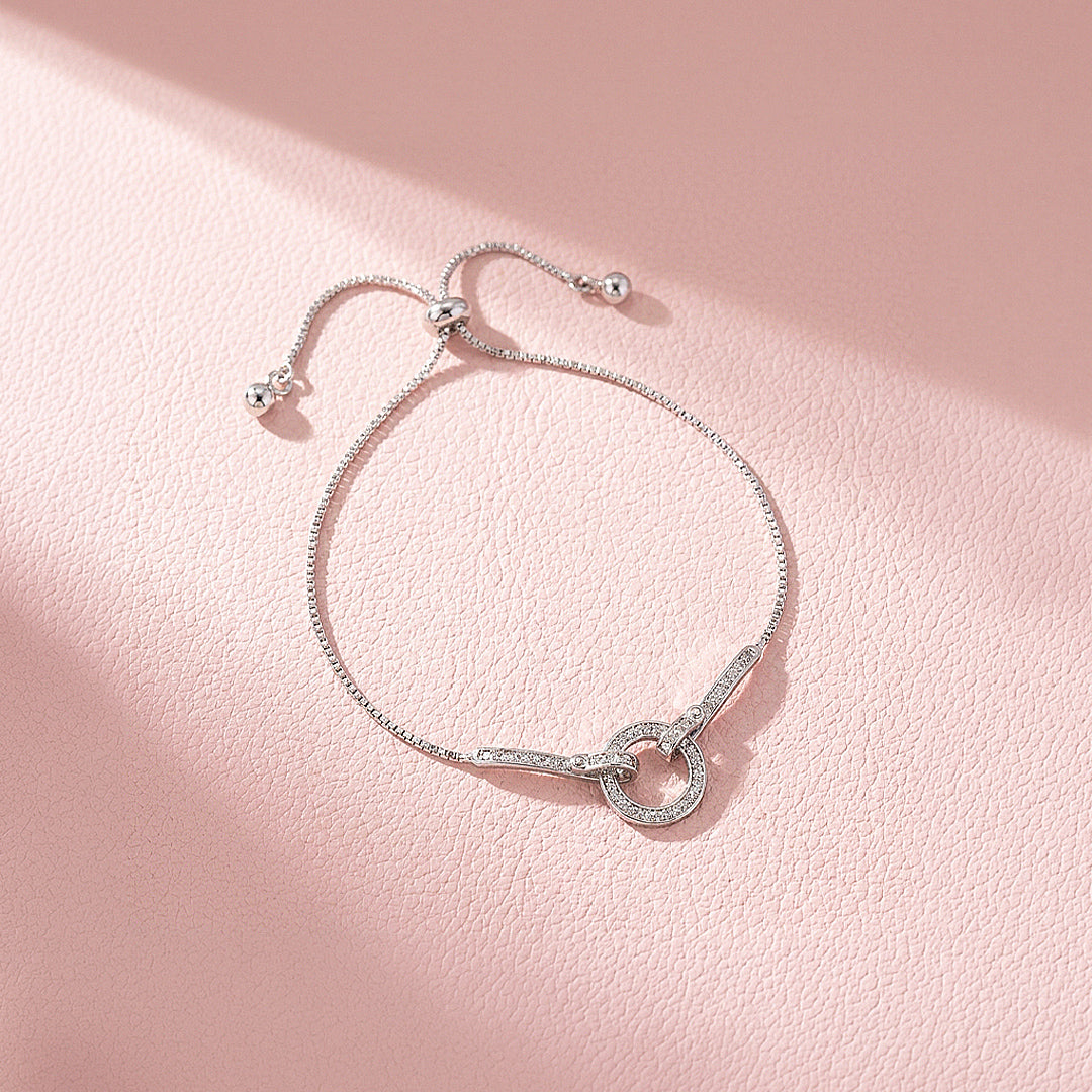 Geometric Halo &amp; Bar Bolo | 18K Gold &amp; White Gold | Luxe6527