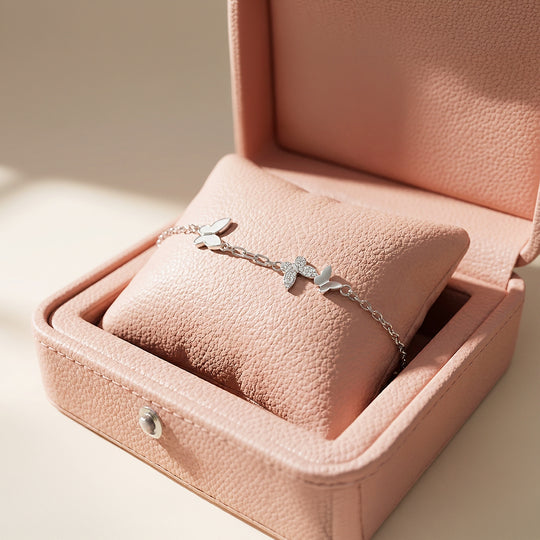 Butterfly Trio Station Charm Bracelet | Luxe6532 - Bracelet | Singapore Jewellery, Wedding Rings &amp; Gifts | Same Day Delivery | Tiara.com.sg