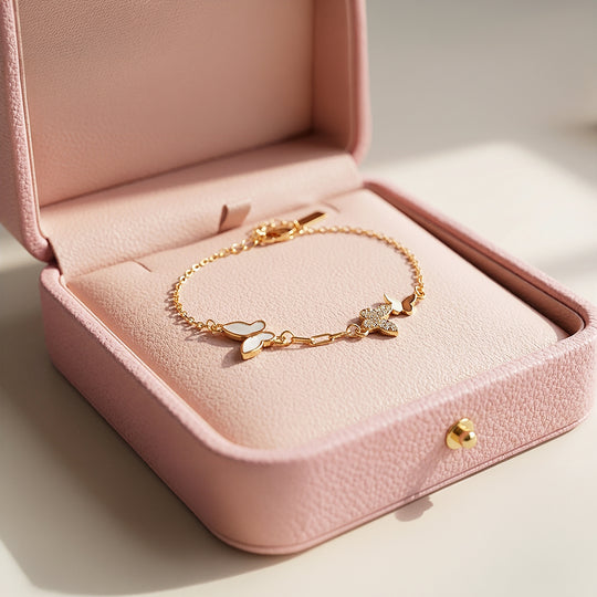 Butterfly Trio Station Charm Bracelet | Luxe6532 - Bracelet | Singapore Jewellery, Wedding Rings &amp; Gifts | Same Day Delivery | Tiara.com.sg