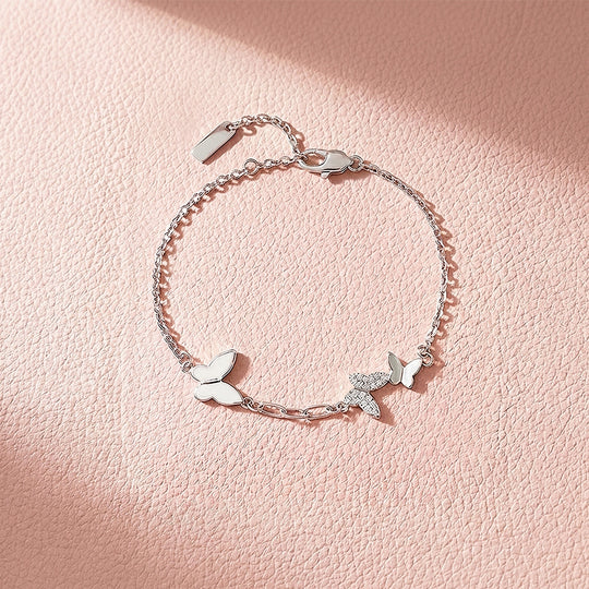 Butterfly Trio Station Charm Bracelet | Luxe6532