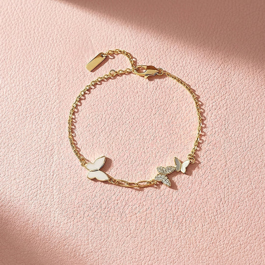 Butterfly Trio Station Charm Bracelet | Luxe6532