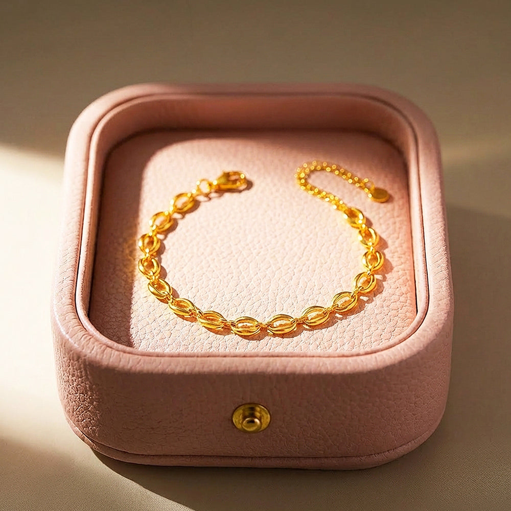 Modern Oval Link Chain Bracelet | 18K Gold | Luxe6535