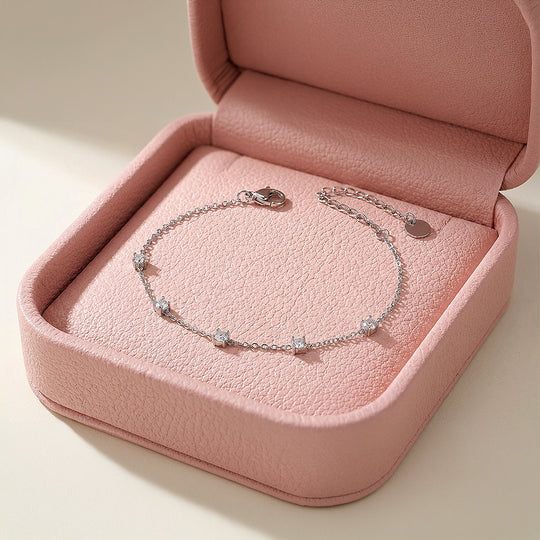 Minimalist Five-Stone Station Bracelet | Luxe6539 - bangle | Singapore Jewellery, Wedding Rings &amp; Gifts | Same Day Delivery | Tiara.com.sg