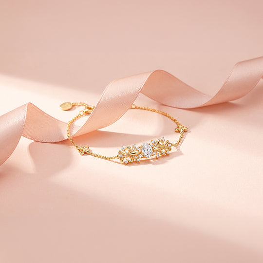 Vintage Fleur-de-Lis Statement Bracelet | 18K Gold | Luxe6540 - bangle | Singapore Jewellery, Wedding Rings &amp; Gifts | Same Day Delivery | Tiara.com.sg