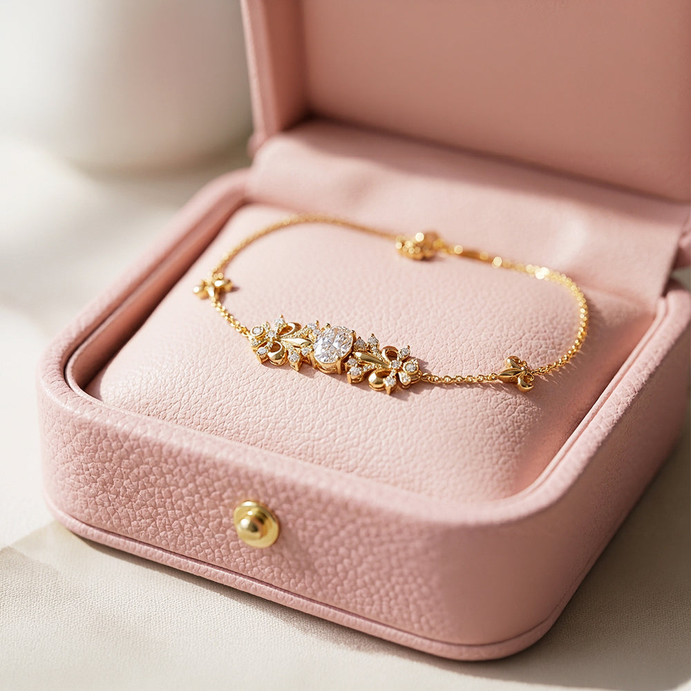 Vintage Fleur-de-Lis Statement Bracelet | 18K Gold | Luxe6540 - bangle | Singapore Jewellery, Wedding Rings & Gifts | Same Day Delivery | Tiara.com.sg