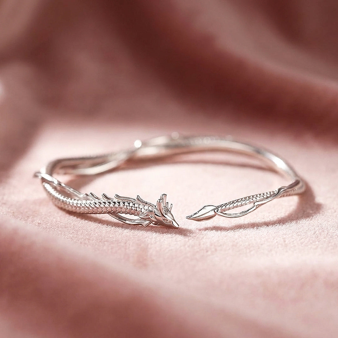 Dragon Sculpt Silver Bangle Bracelet | Luxe6541 - bangle | Singapore Jewellery, Wedding Rings & Gifts | Same Day Delivery | Tiara.com.sg