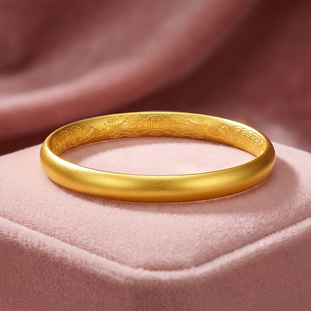Pixiu Engraved Gold Bangle Bracelet | Luxe6542 - bangle | Singapore Jewellery, Wedding Rings &amp; Gifts | Same Day Delivery | Tiara.com.sg