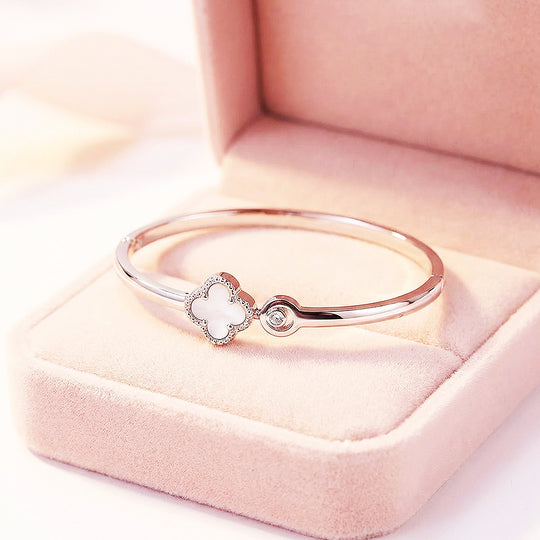 Clover Inlay Cuff | Luxe6556 - bangle | Singapore Jewellery, Wedding Rings &amp; Gifts | Same Day Delivery | Tiara.com.sg