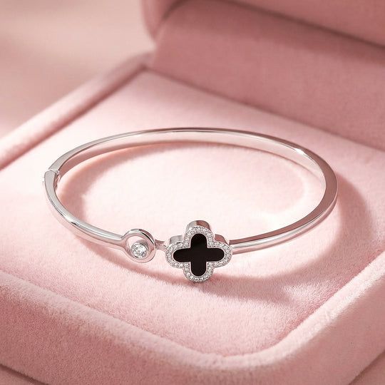 Clover Inlay Cuff | Luxe6556 - bangle | Singapore Jewellery, Wedding Rings &amp; Gifts | Same Day Delivery | Tiara.com.sg