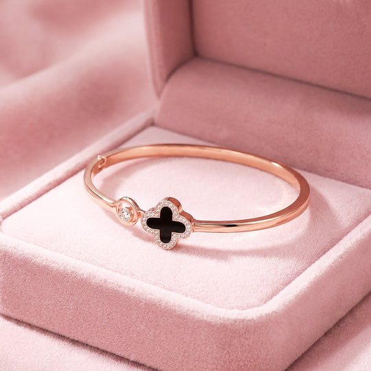 Clover Inlay Cuff | Luxe6556 - bangle | Singapore Jewellery, Wedding Rings &amp; Gifts | Same Day Delivery | Tiara.com.sg