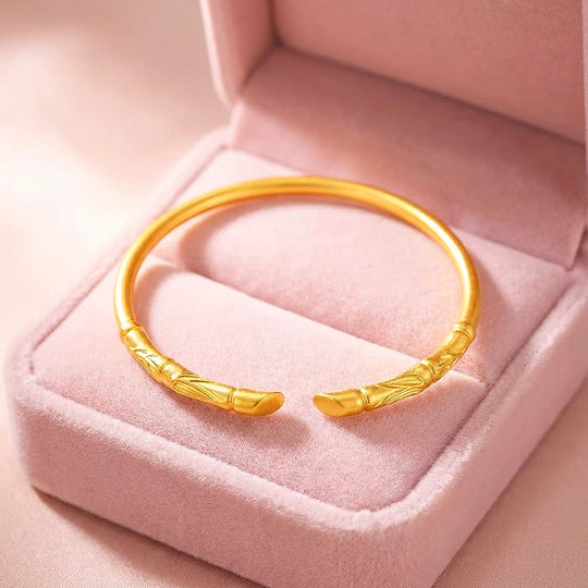 Bamboo Node Gold Cuff | Luxe6560 - bangle | Singapore Jewellery, Wedding Rings &amp; Gifts | Same Day Delivery | Tiara.com.sg
