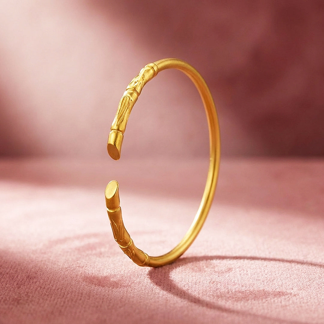 Bamboo Node Gold Cuff | Luxe6560 - bangle | Singapore Jewellery, Wedding Rings &amp; Gifts | Same Day Delivery | Tiara.com.sg