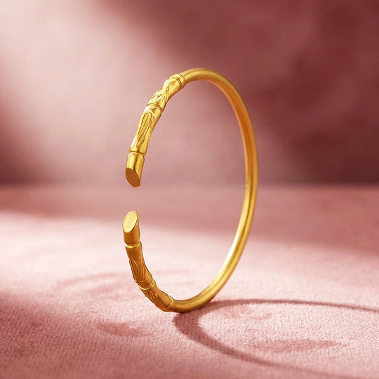 Bamboo Node Gold Cuff | Luxe6560 - bangle | Singapore Jewellery, Wedding Rings &amp; Gifts | Same Day Delivery | Tiara.com.sg