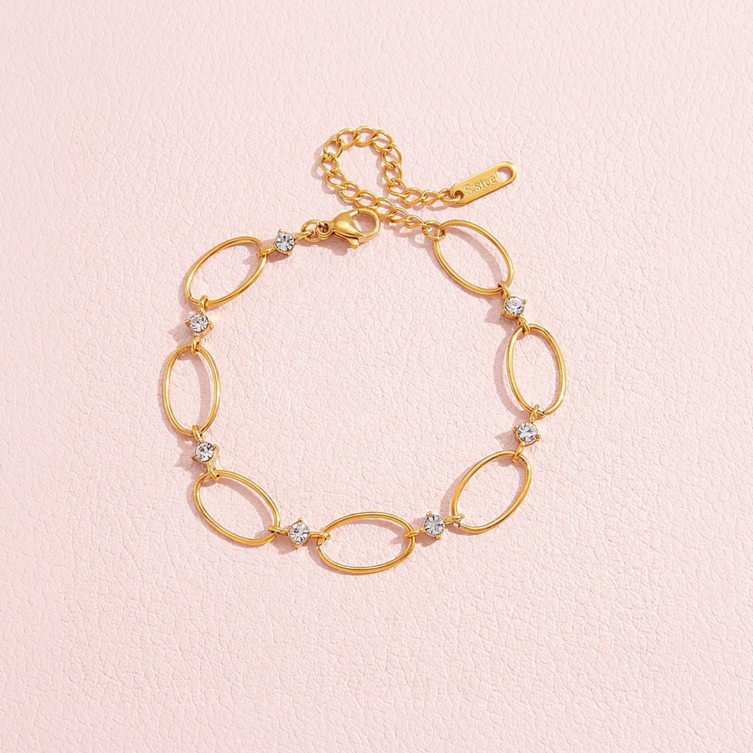 Sculptural Gold Oval Link Chain Bracelet | Luxe6568