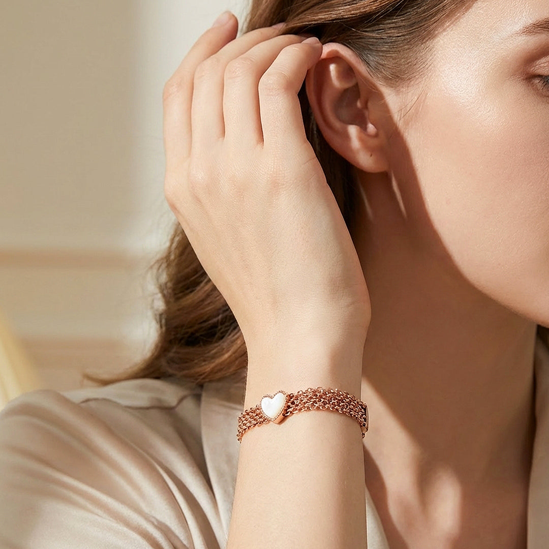 Multi-Strand Heart Mother of Pearl Bracelet | Luxe6587