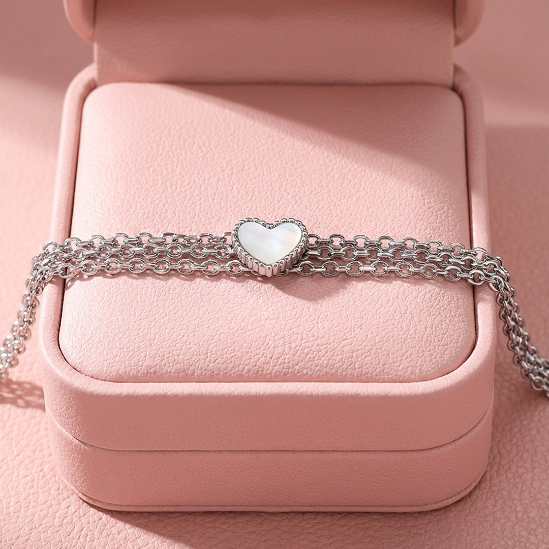 Multi-Strand Heart Mother of Pearl Bracelet | Luxe6587