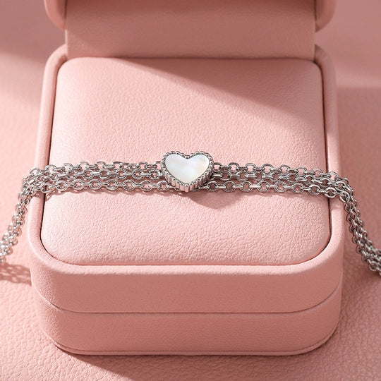 Multi-Strand Heart Mother of Pearl Bracelet | Luxe6587