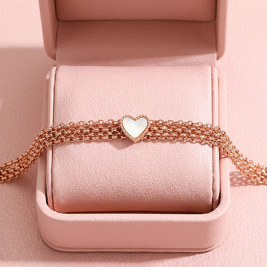 Multi-Strand Heart Mother of Pearl Bracelet | Luxe6587