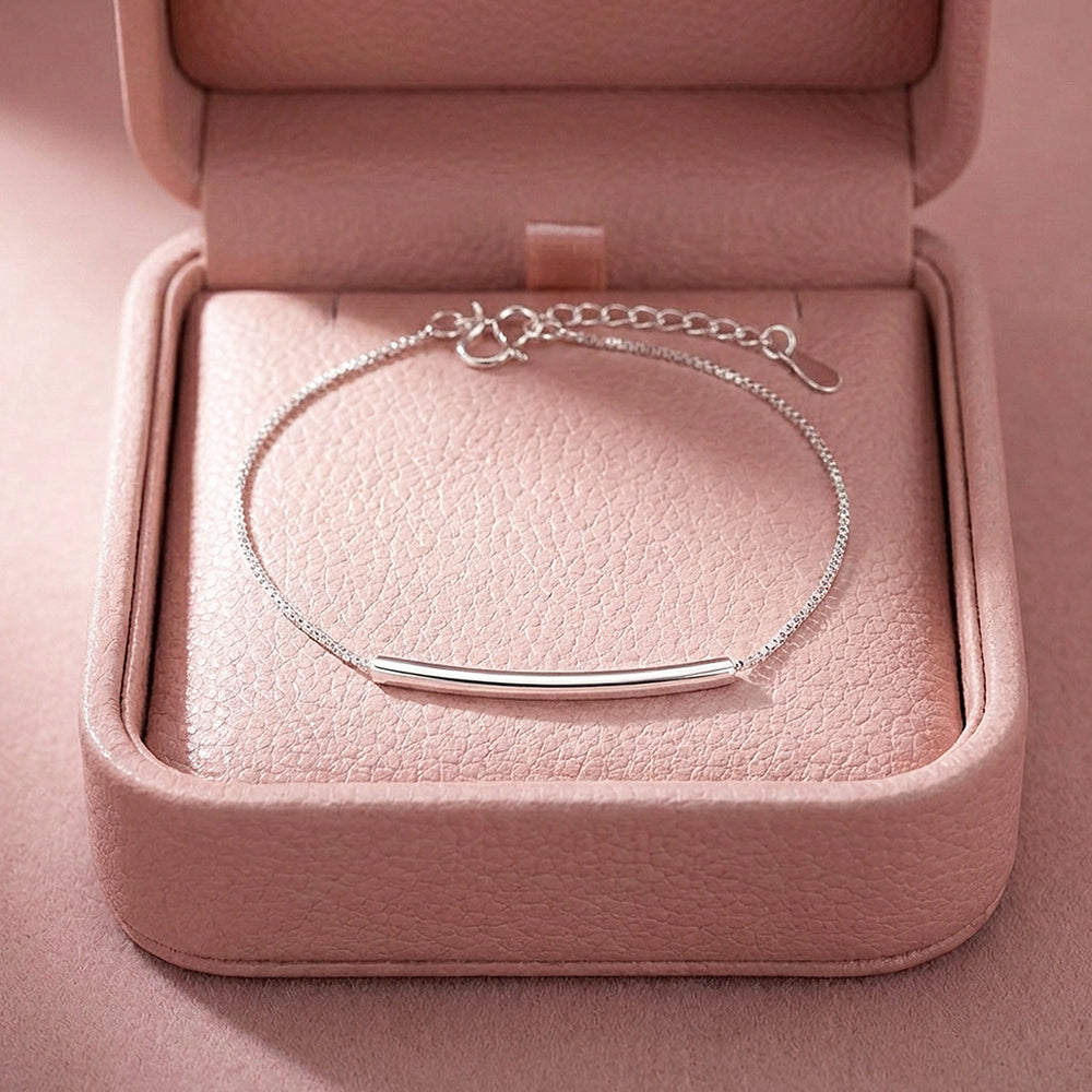 Curved Bar Box Chain Bracelet | Luxe6593