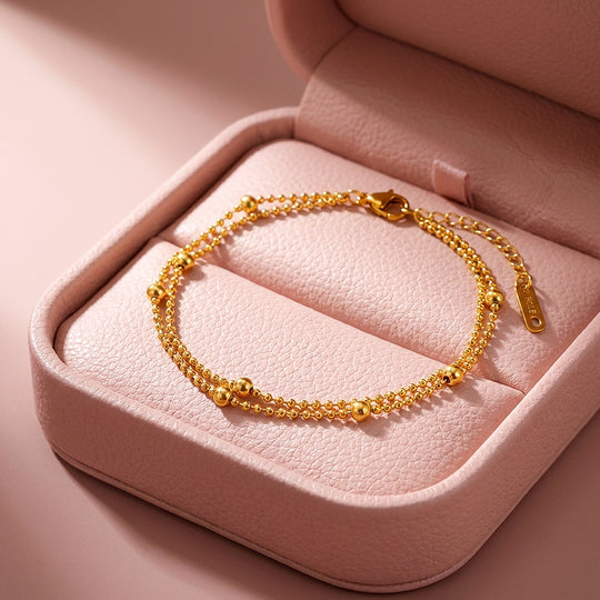 Double Layer Satellite Beaded Chain Bracelet | Luxe6599