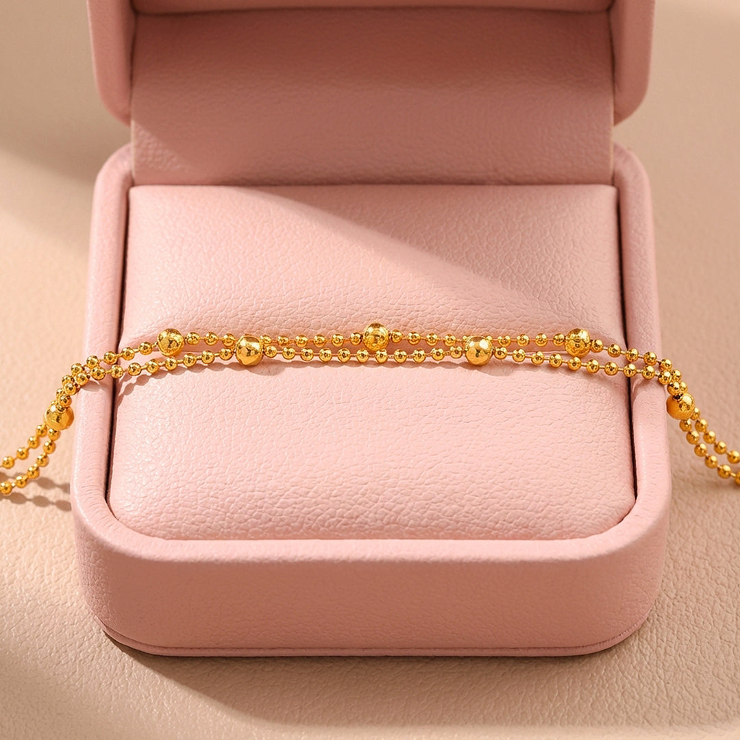 Double Layer Satellite Beaded Chain Bracelet | Luxe6599