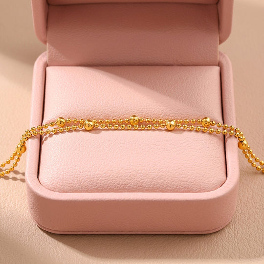 Double Layer Satellite Beaded Chain Bracelet | Luxe6599