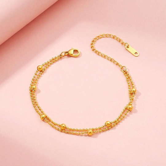 Double Layer Satellite Beaded Chain Bracelet | Luxe6599