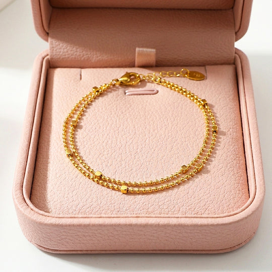 Double Layer Cube Bead Chain Bracelet | Luxe6600