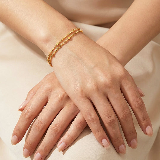 Double Layer Cube Bead Chain Bracelet | Luxe6600