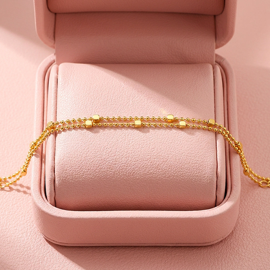 Double Layer Cube Bead Chain Bracelet | Luxe6600