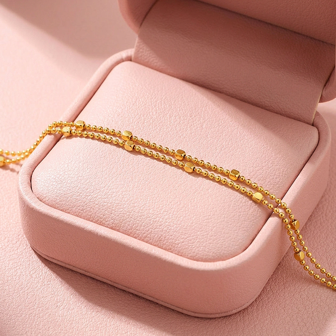 Double Layer Cube Bead Chain Bracelet | Luxe6600