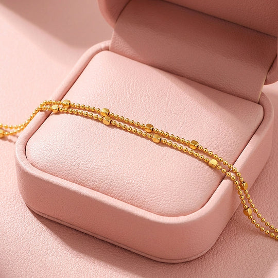 Double Layer Cube Bead Chain Bracelet | Luxe6600
