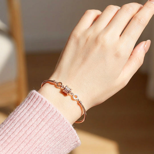 Pavé Barrel Charm Cuff Bracelet | Luxe6612