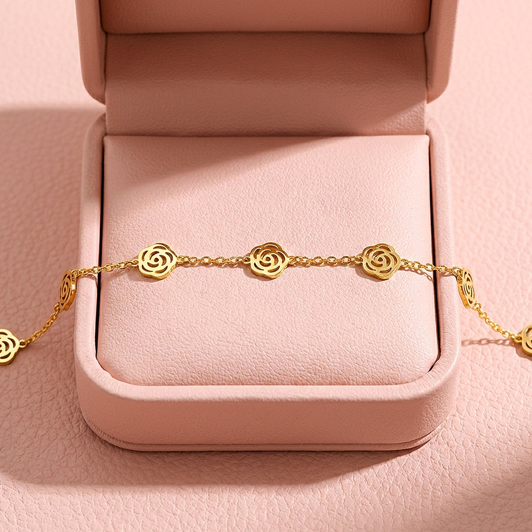 Rose Charm Chain Bracelet | Luxe6616