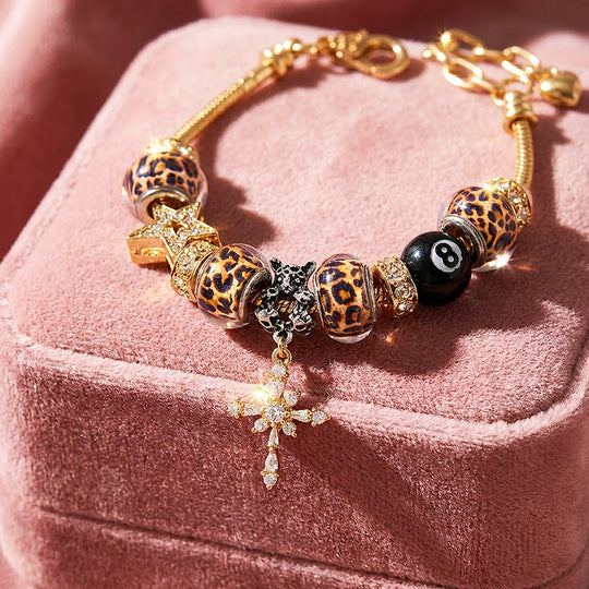 Leopard Print Charm Bracelet | Diamond Simulant | Luxe6620