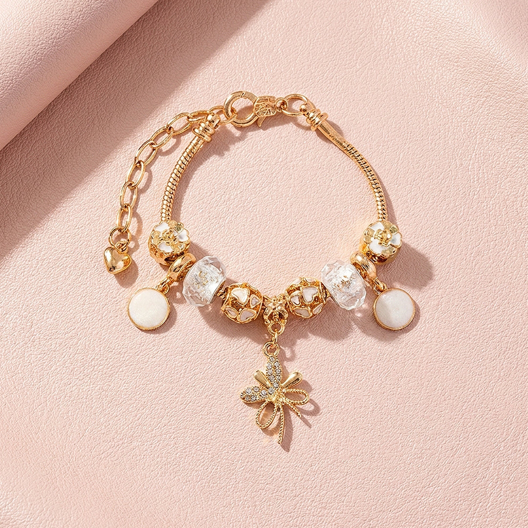 Bow Charm Bracelet | Diamond Simulant | Luxe6627