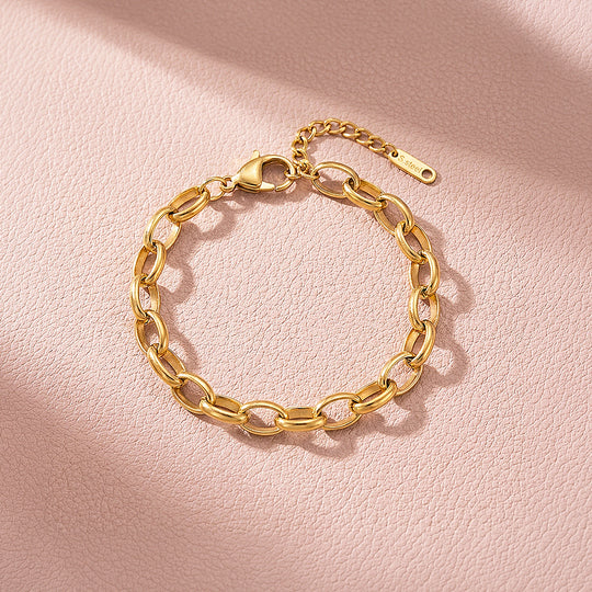 Classic Oval Cable Chain Bracelet | Luxe6641