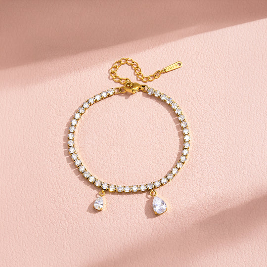 Pear Drop Tennis Bracelet | Diamond Simulant | Luxe6649