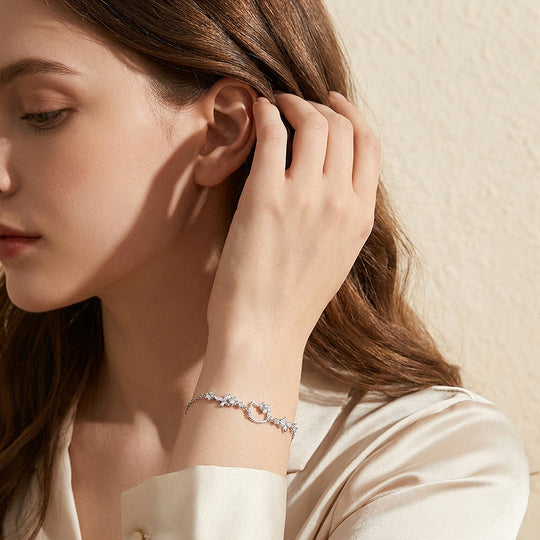 Kitty Garden Charm Bracelet | Diamond Simulant | Luxe6657