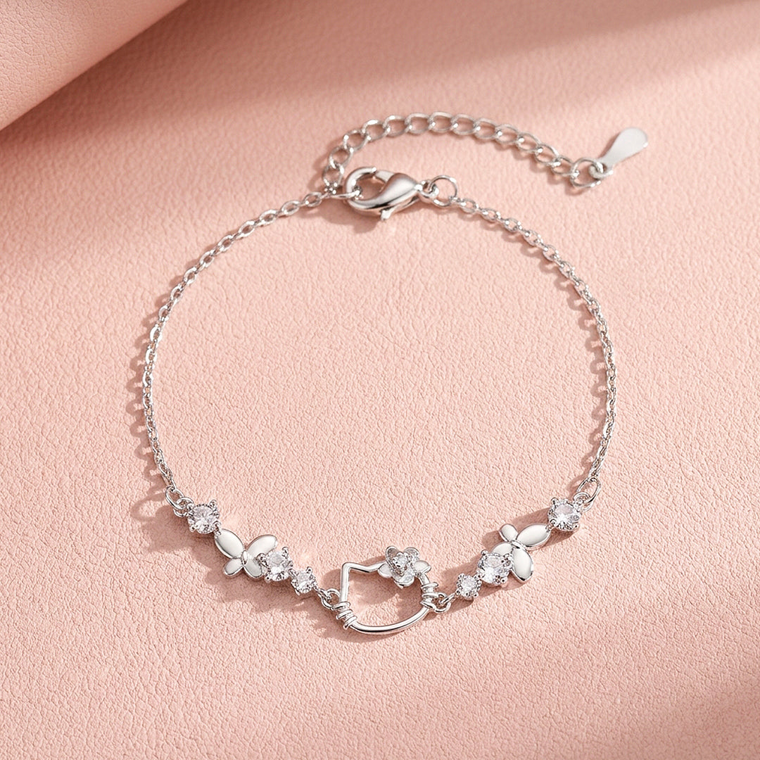 Kitty Garden Charm Bracelet | Diamond Simulant | Luxe6657