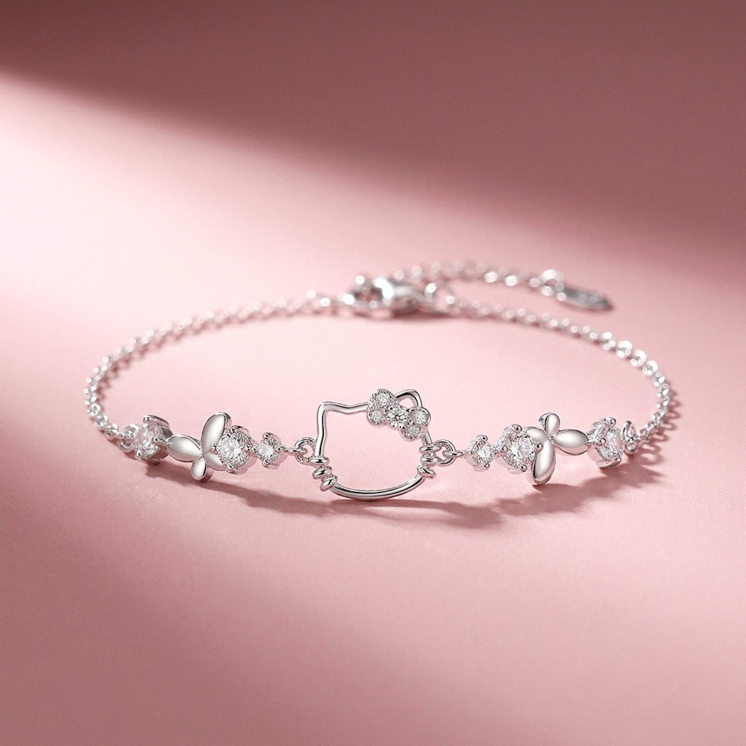 Kitty Garden Charm Bracelet | Diamond Simulant | Luxe6657