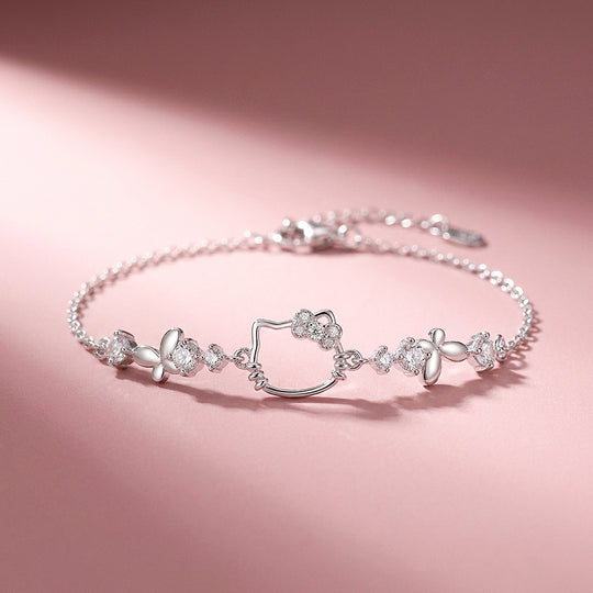 Kitty Garden Charm Bracelet | Diamond Simulant | Luxe6657