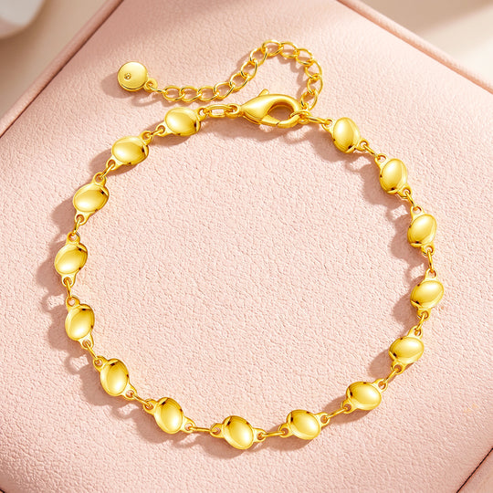 Gold Oval Bead Chain Bracelet | Luxe6665
