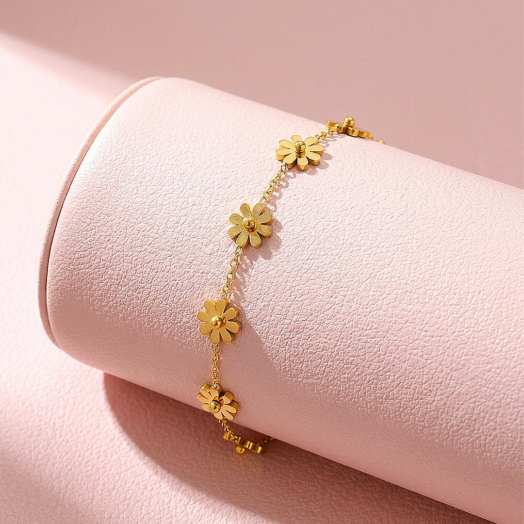Daisy Flower Charm Chain Bracelet | Luxe6680