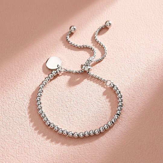 Gold Ball Bead Adjustable Bracelet with Coin Charm | Gold Plated | Luxe6682