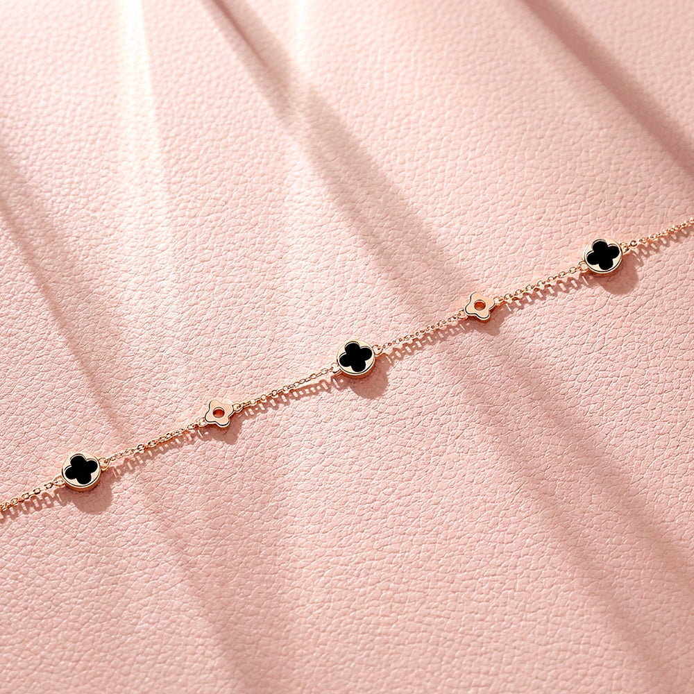 Black Clover Chain Bracelet | 925 Sterling Silver | Luxe6687