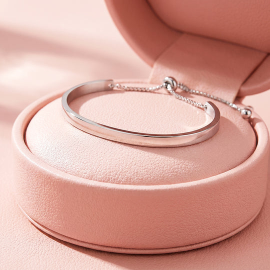 Adjustable Flat Cuff Bangle Bracelet | Stainless Steel | Luxe6694