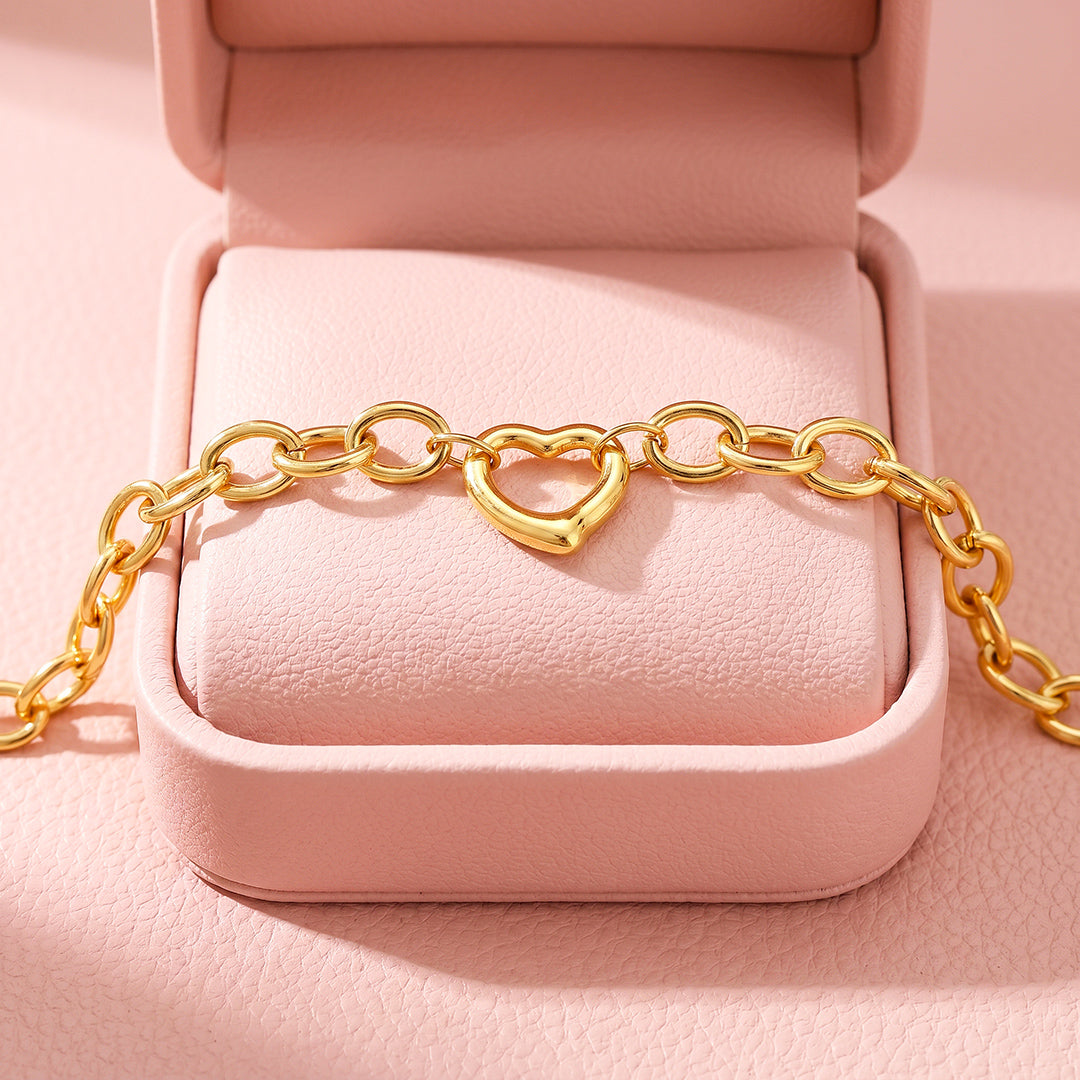Open Heart Chain Bracelet | Luxe6705